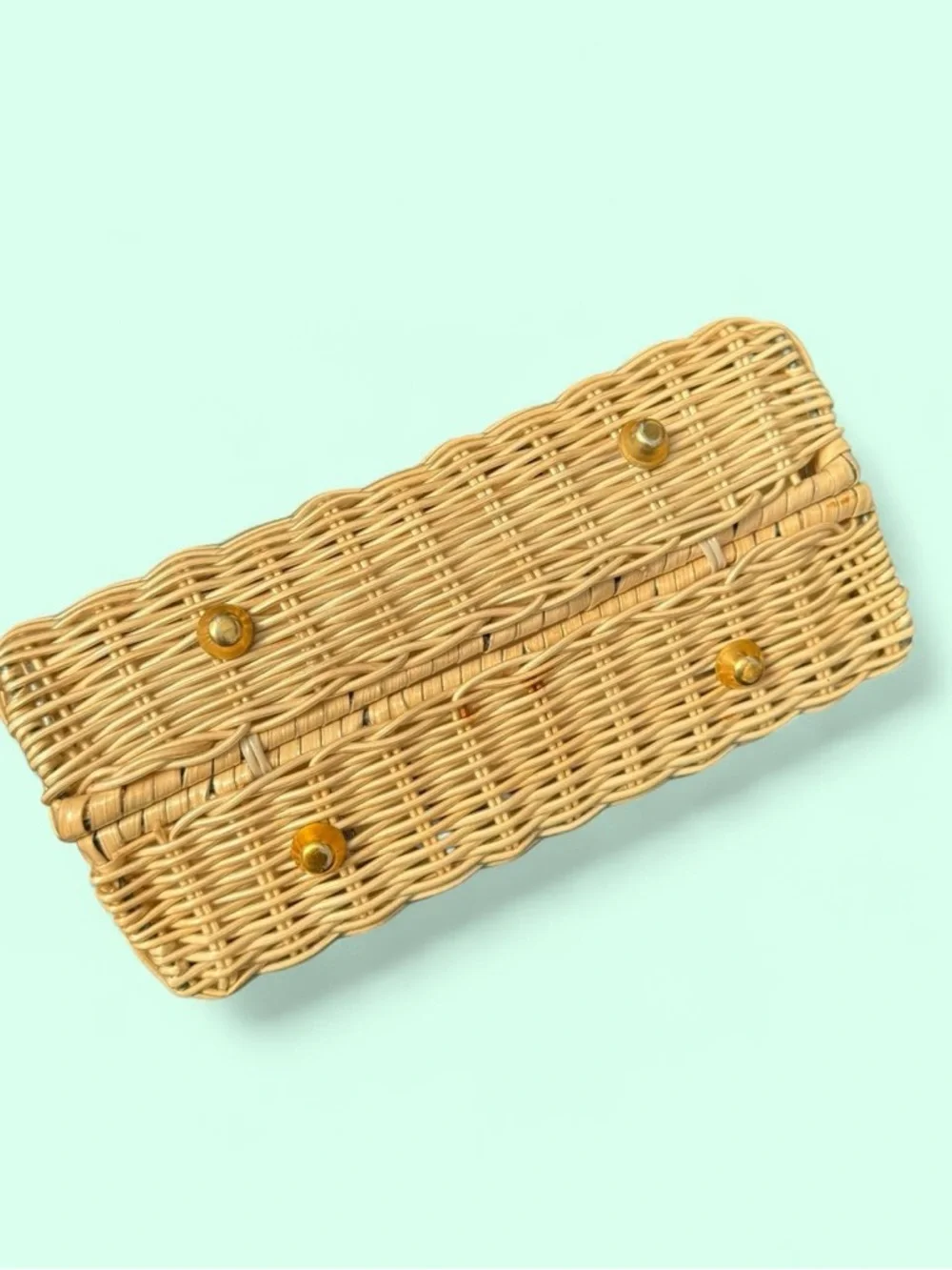Vintage Woven Straw Hand Bag - Picture 4 of 4